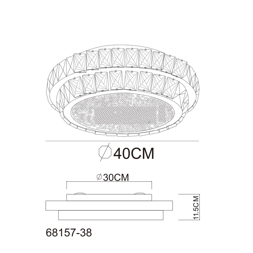 Plafondlamp Klara Ø 40cm chroom Globo 9007371453085