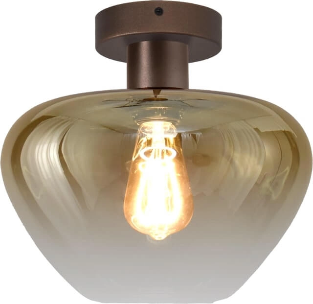 Plafondlamp Genua bruin met goud glas Ø 29cm