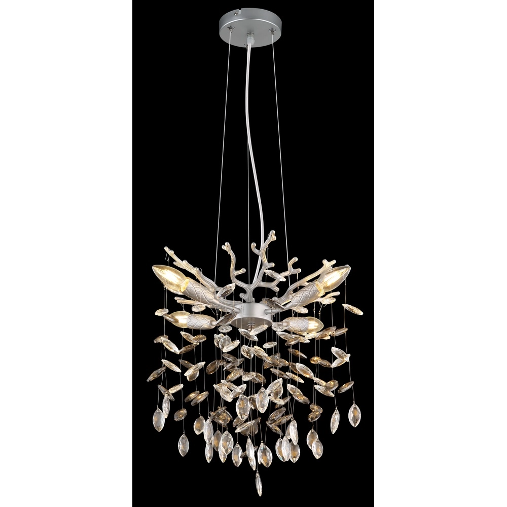 Hanglamp Queena zilvergrijs Ø 40cm Globo 9007371522675