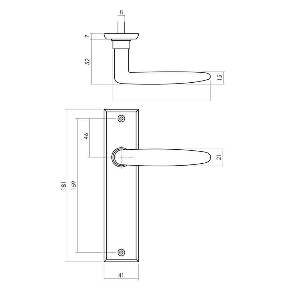 Deurklink Sophie blind zwart Intersteel 8714186486078