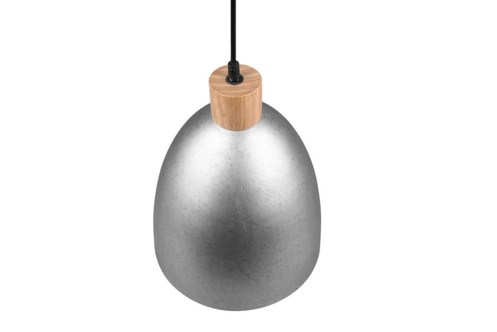 Hanglamp Jagger RVS met houtbruin Trio 4017807503203