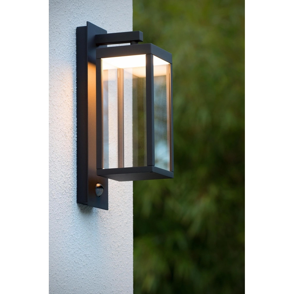 Desing wandlamp Clairette antraciet met bewegingssensor Lucide 5411212281104