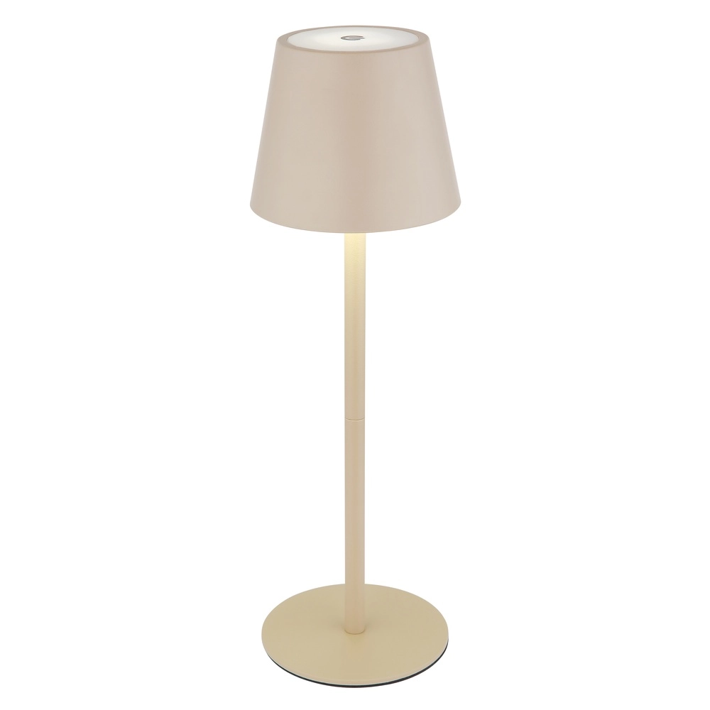 Moderne tafellamp Vannie I zand bruin ook voor fles oplaadbaar Globo 9007371468805