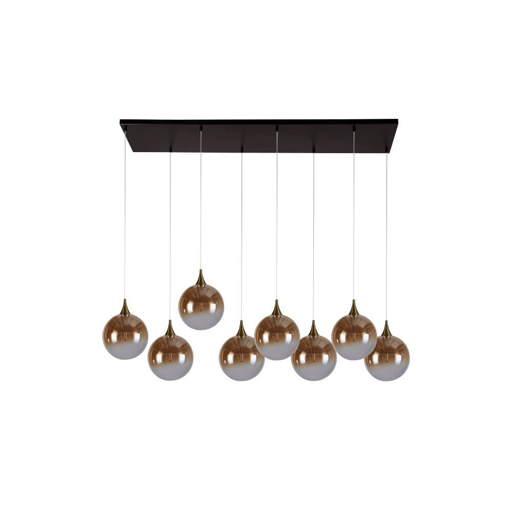 8-lichts hanglamp Alchemy amber glas Searchlight 5053423273907