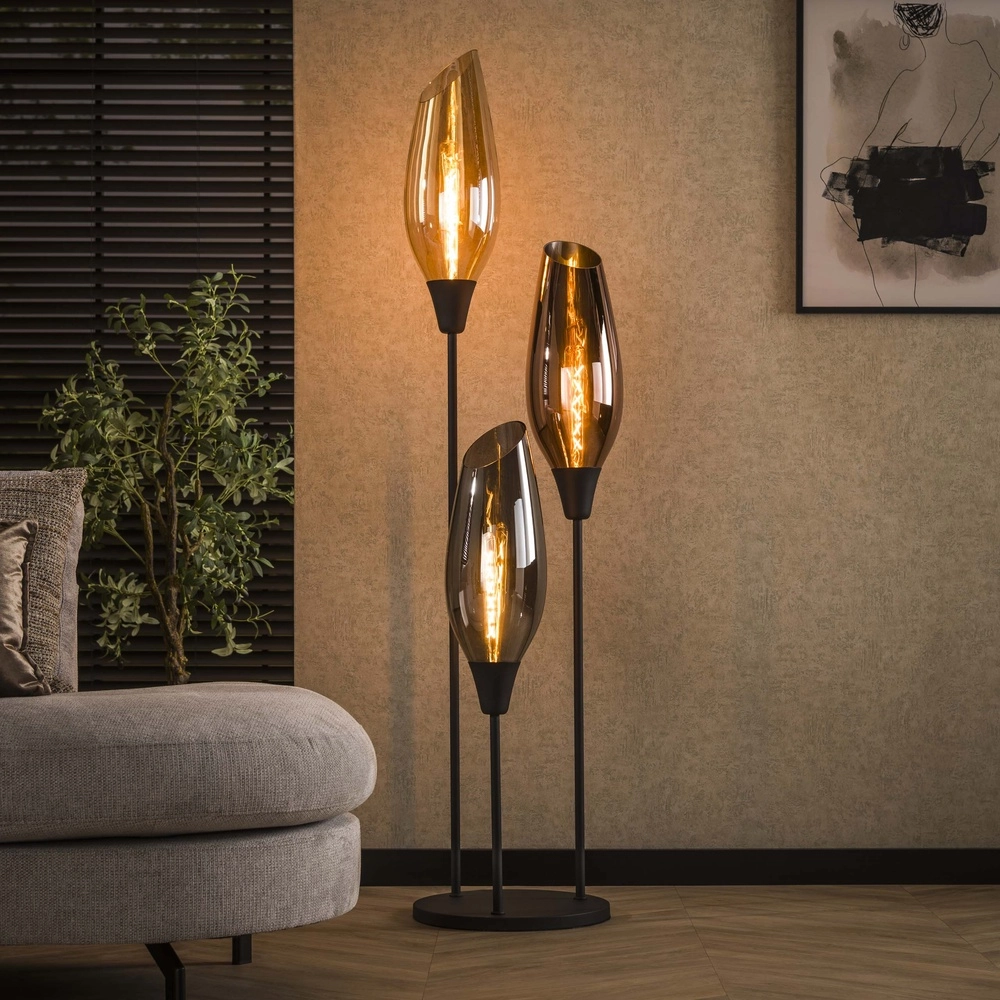 Glazen vloerlamp Cocoon 3x E27 - 168cm - XL glas