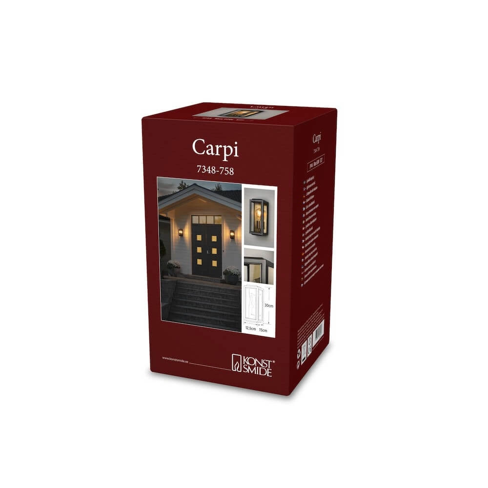 Zwart met gouden buitenlamp Carpi KonstSmide 7318303487583