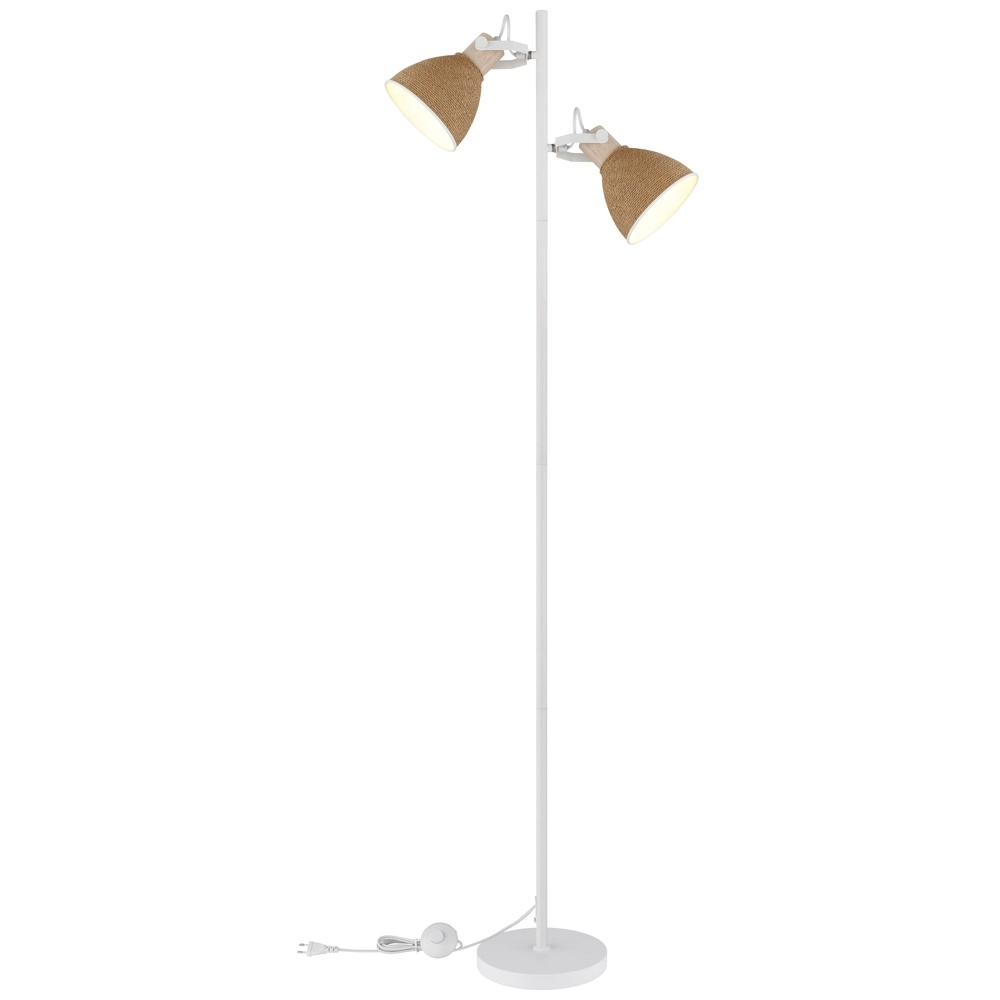 Vloerlamp Lyndon wit met rotan Globo 9007371580903