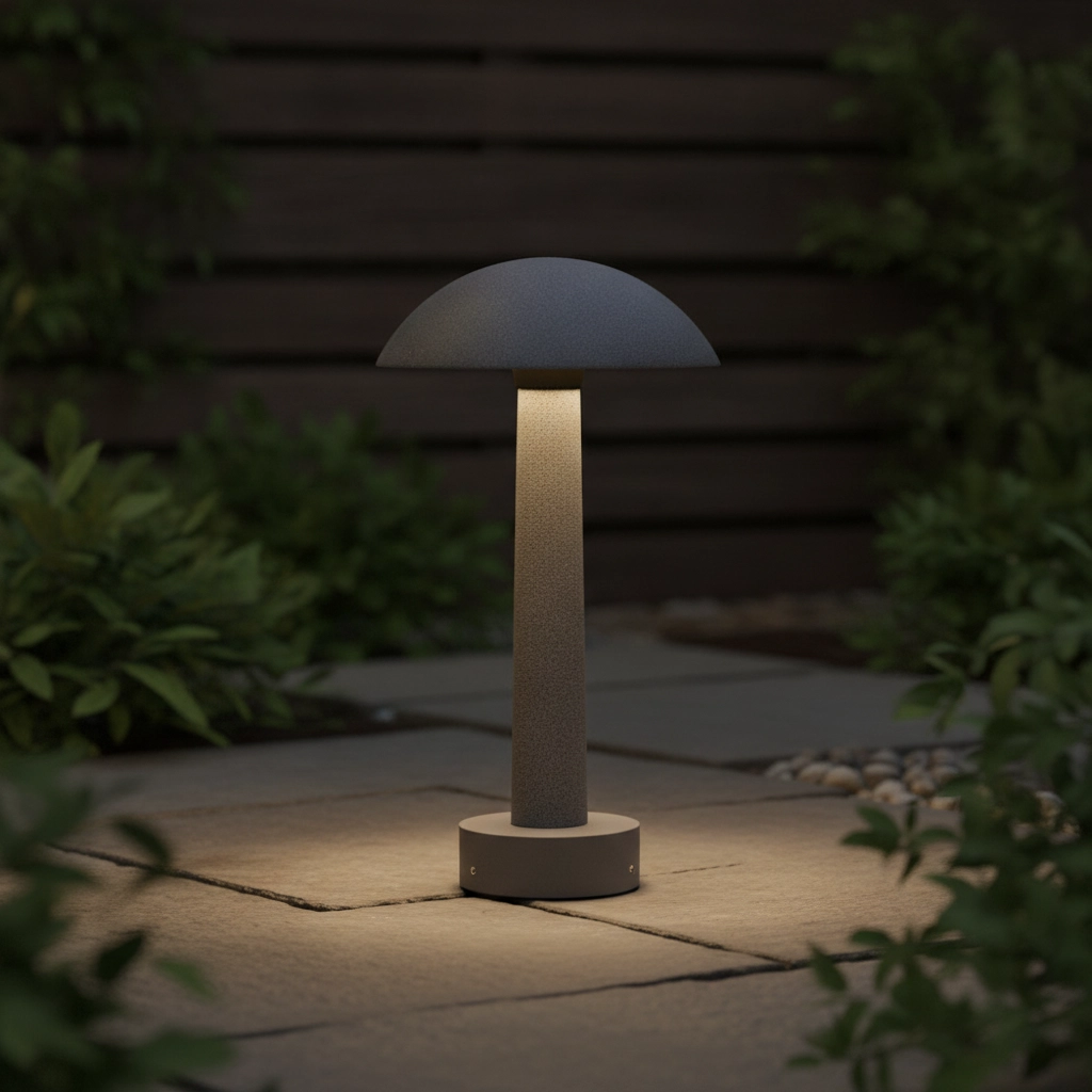 Ronde tuinlamp Tura betongrijs 35cm