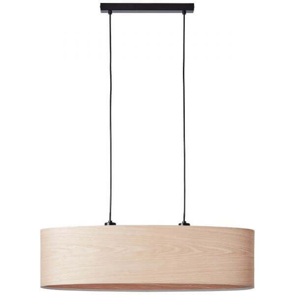 Hanglamp Oval Romm zwart met houtbruin Brilliant 4004353394829