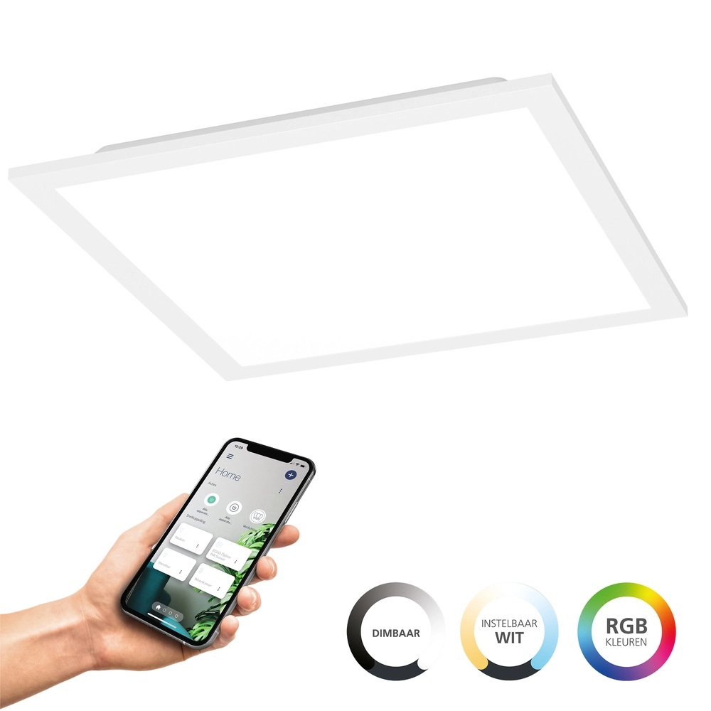 Smart plafondlamp Moradillo-Z wit vierkant 29,5cm Smart plafondlamp Moradillo-Z wit vierkant 29,5cm