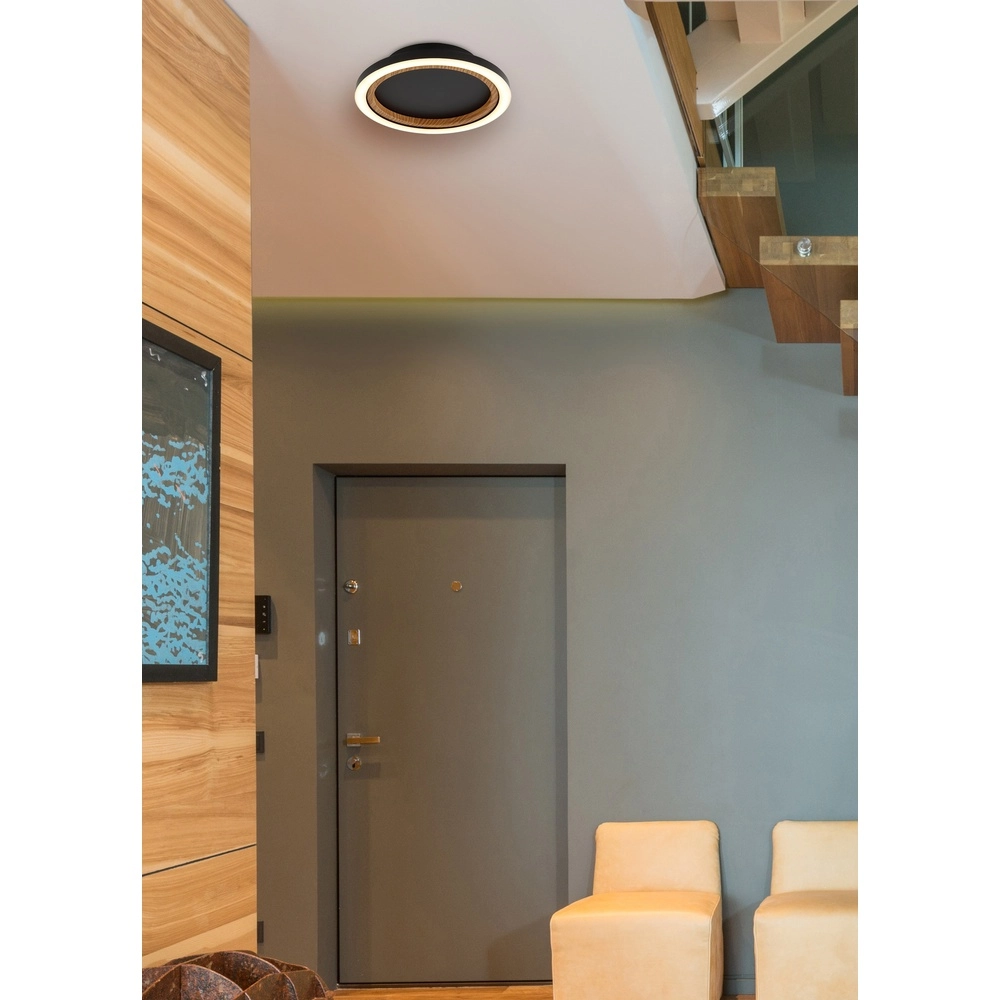 Plafondlamp Dakari I enkele ring zwart Globo 9007371531783