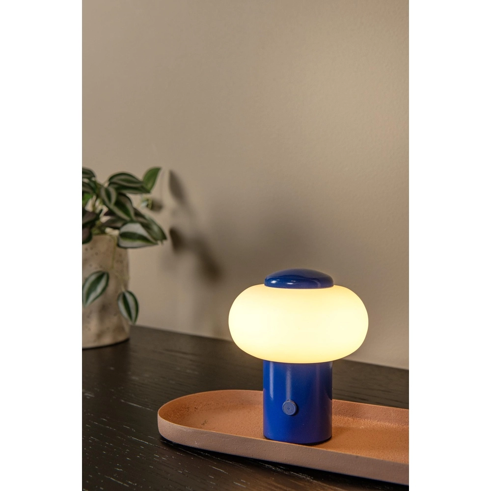 Oplaadbare tafellamp Gustav blauw Lucide 5411212442062