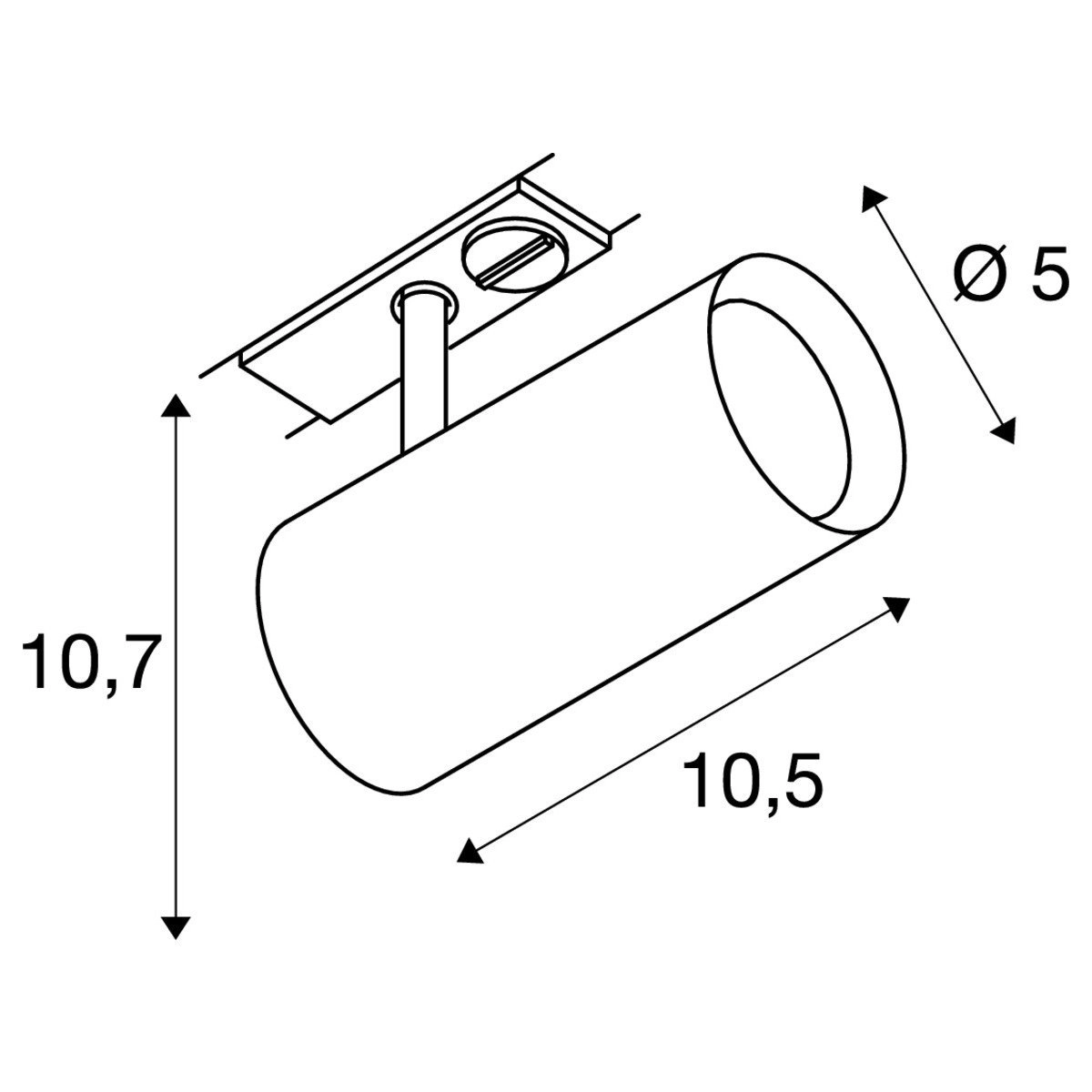 Railspot Noblo 1-fase zwart SLV 4024163281874