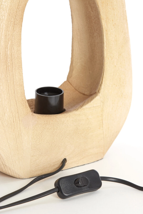 Licht houten tafellamp Kelafo 24 x 30cm Light & Living 8717807701093