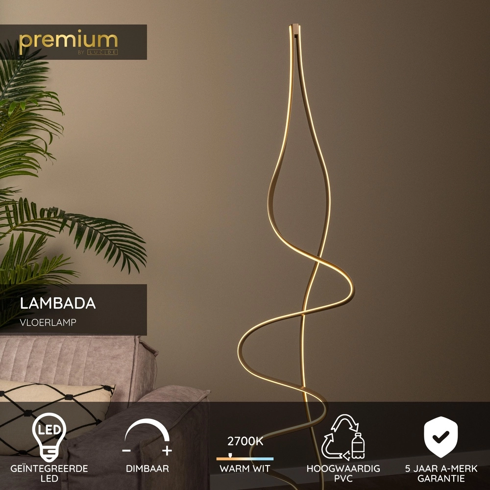 Vloerlamp Lambada design chamapgne Premium by Lucide 5411212520937