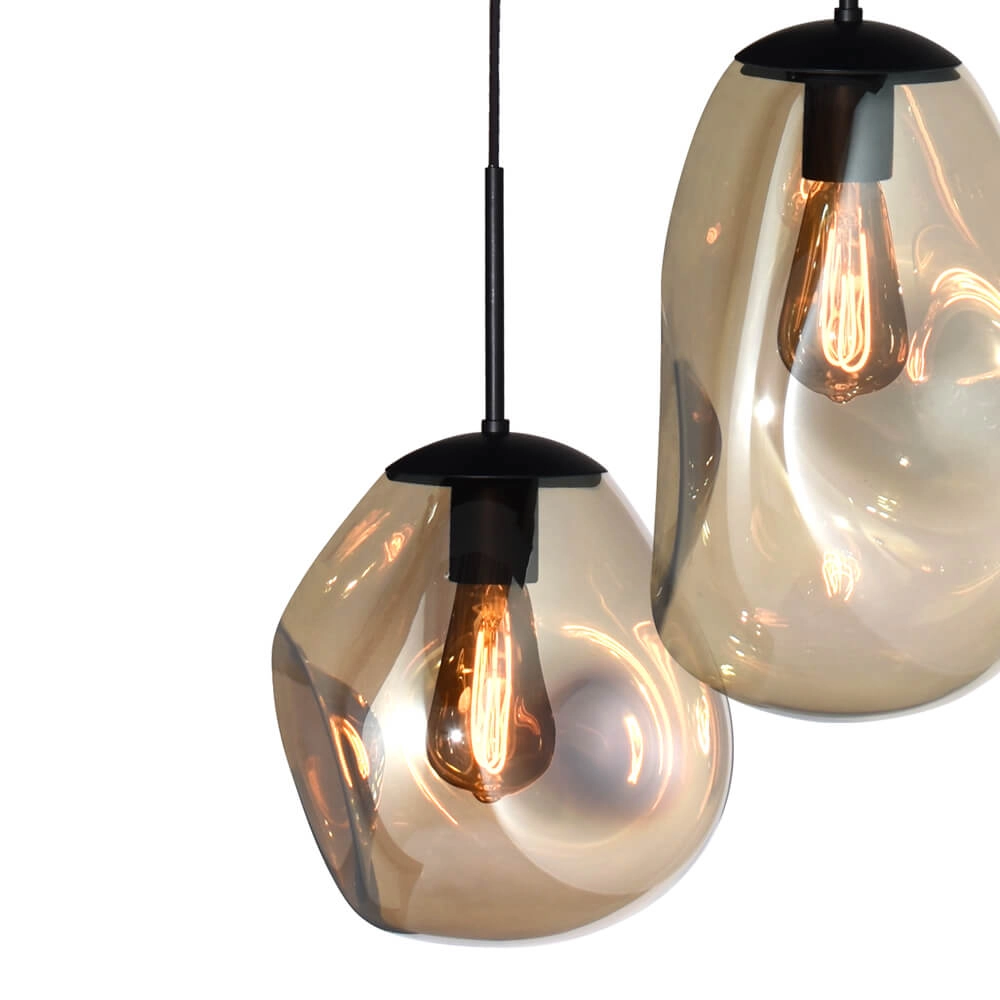 Hanglamp Lava Oval 8x goud glas Masterlight 8718121290188