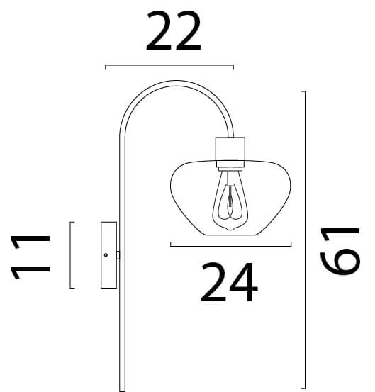 Wandlamp Genua zwart met goud glas Masterlight 8718121361161