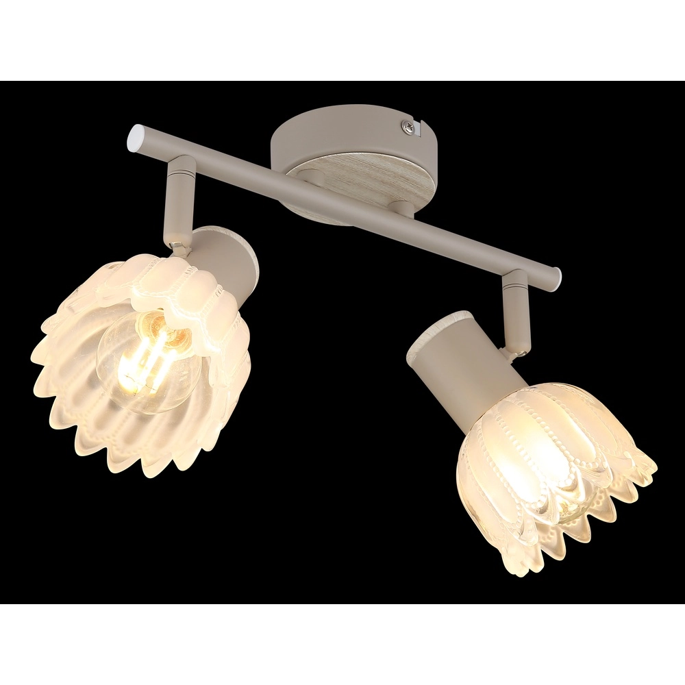 2-lichts plafondspot Planta zand bruin Globo 9007371569939