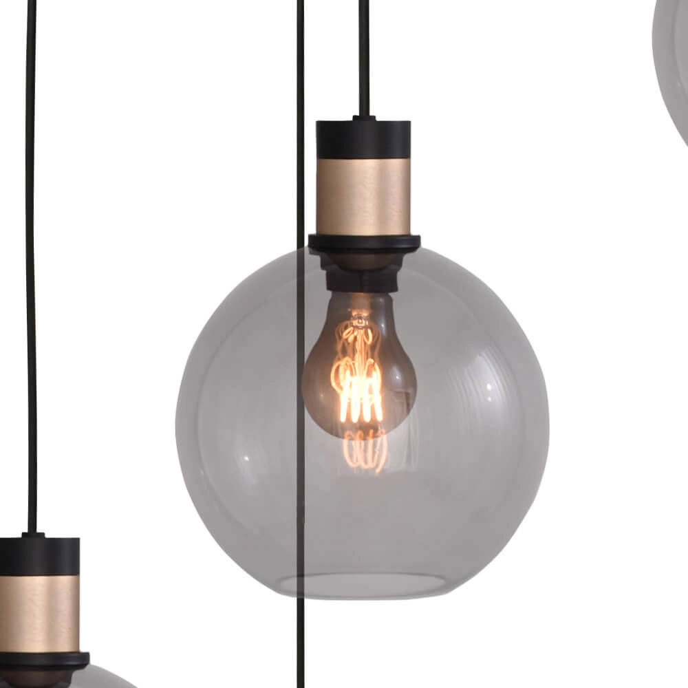 Vide hanglamp Lazise 2 5x Ø 20cm goud met zwart Masterlight 8718121303857