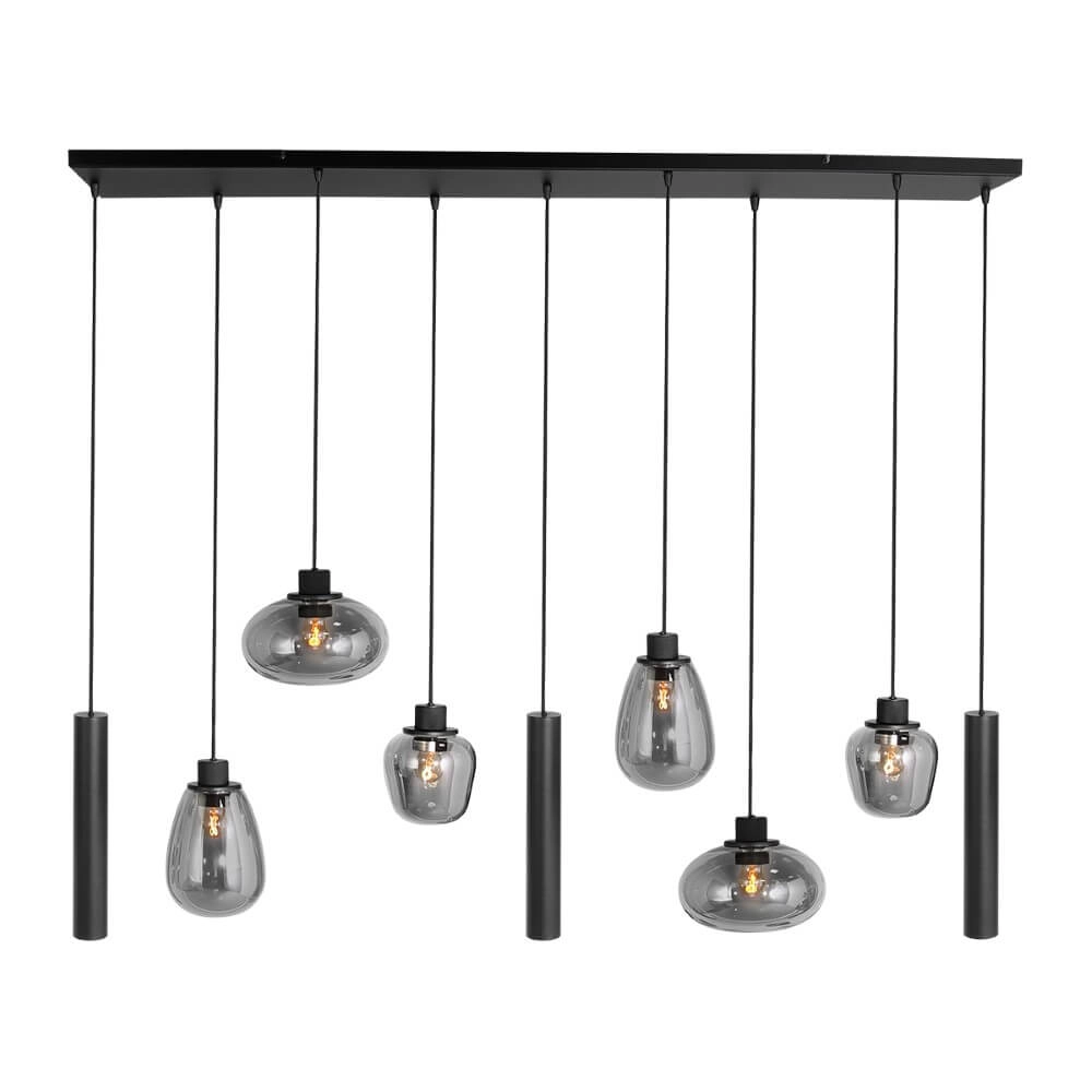 Eettafel hanglamp Reflexion zwart met rookglas Steinhauer 8712746172959