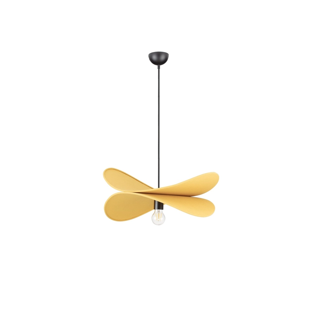 Moderne hanglamp Luve zwart met geel Lyora 5212017493705