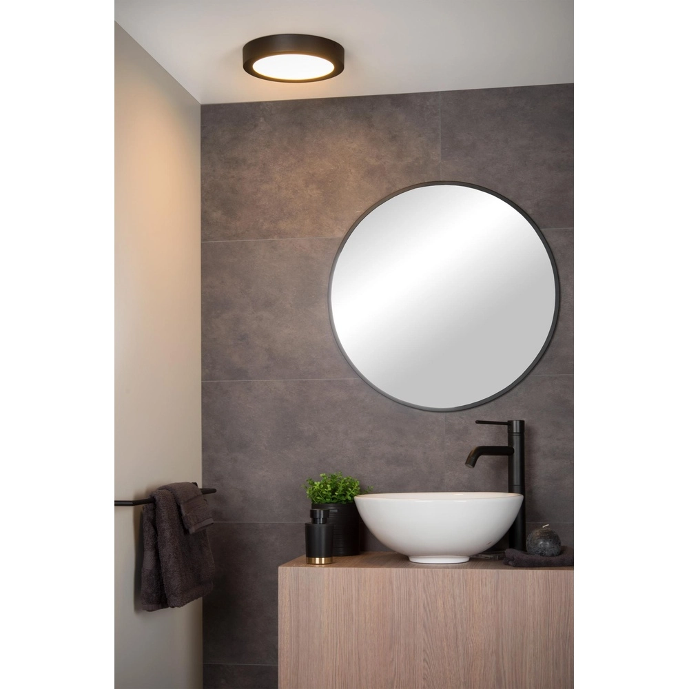 Plafonniere Brice-Led Ø 24cm - IP44 zwart Lucide 5411212281227