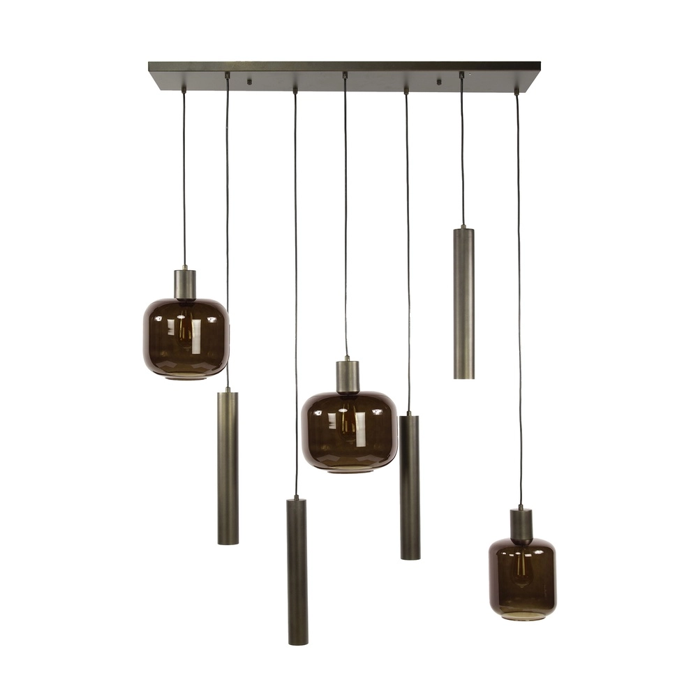 Hanglamp Bronza Sienna bruin - donker glas Lyora 8716803513433