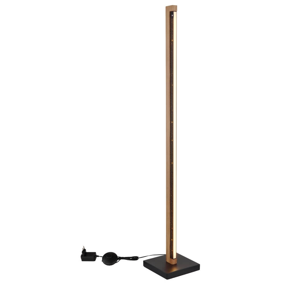 Design vloerlamp Starla zwart met hout 113cm Globo 9007371447305