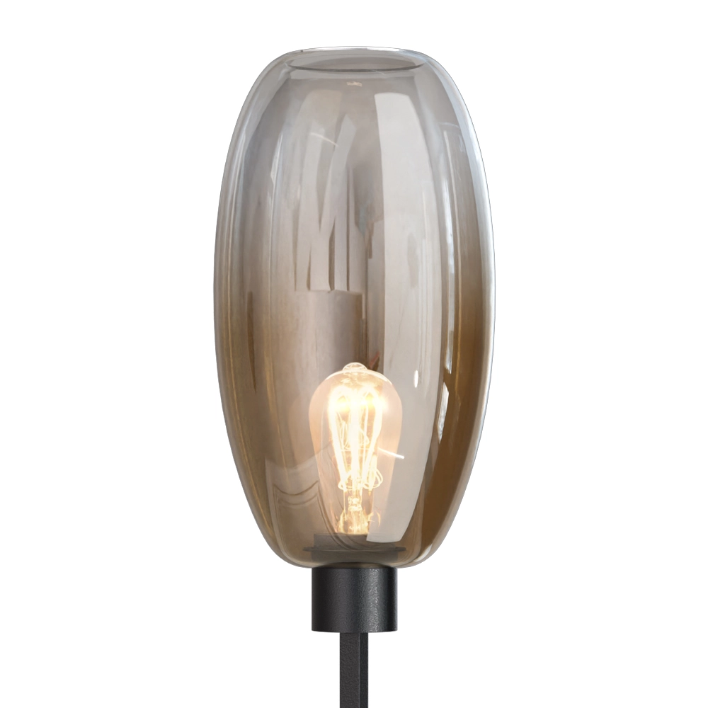 Glazen vloerlamp Olive 1x E27 - zwart Masterlight 8718121393599