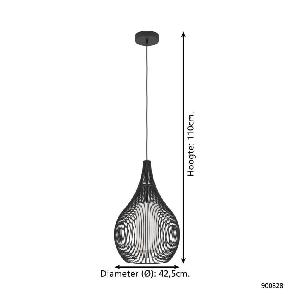 Moderne zwarte hanglamp Razoni 1 Ø 32,5cm Eglo 9008606267958