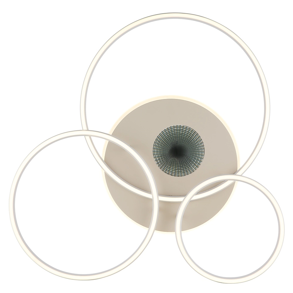 Moderne plafondlamp Invertina rond zand bruin Globo 9007371578856