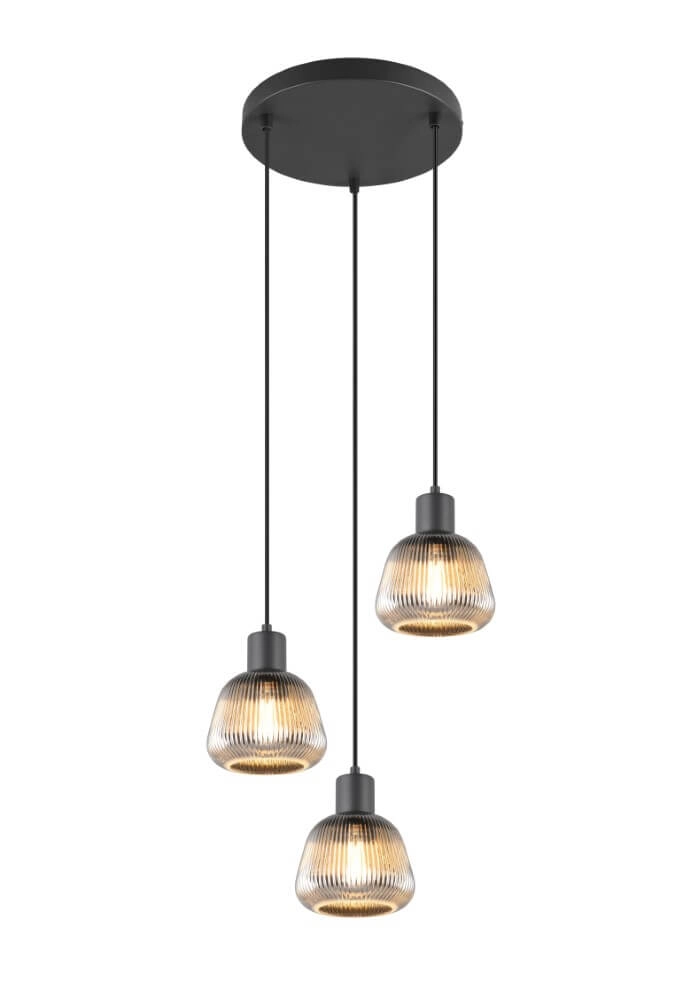 Vide hanglamp Tarifa met geribbeld glas