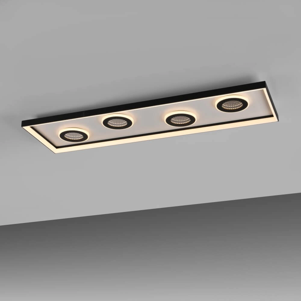 Rechthoekige plafondlamp Dune zwart Paul Neuhaus 4012248384923