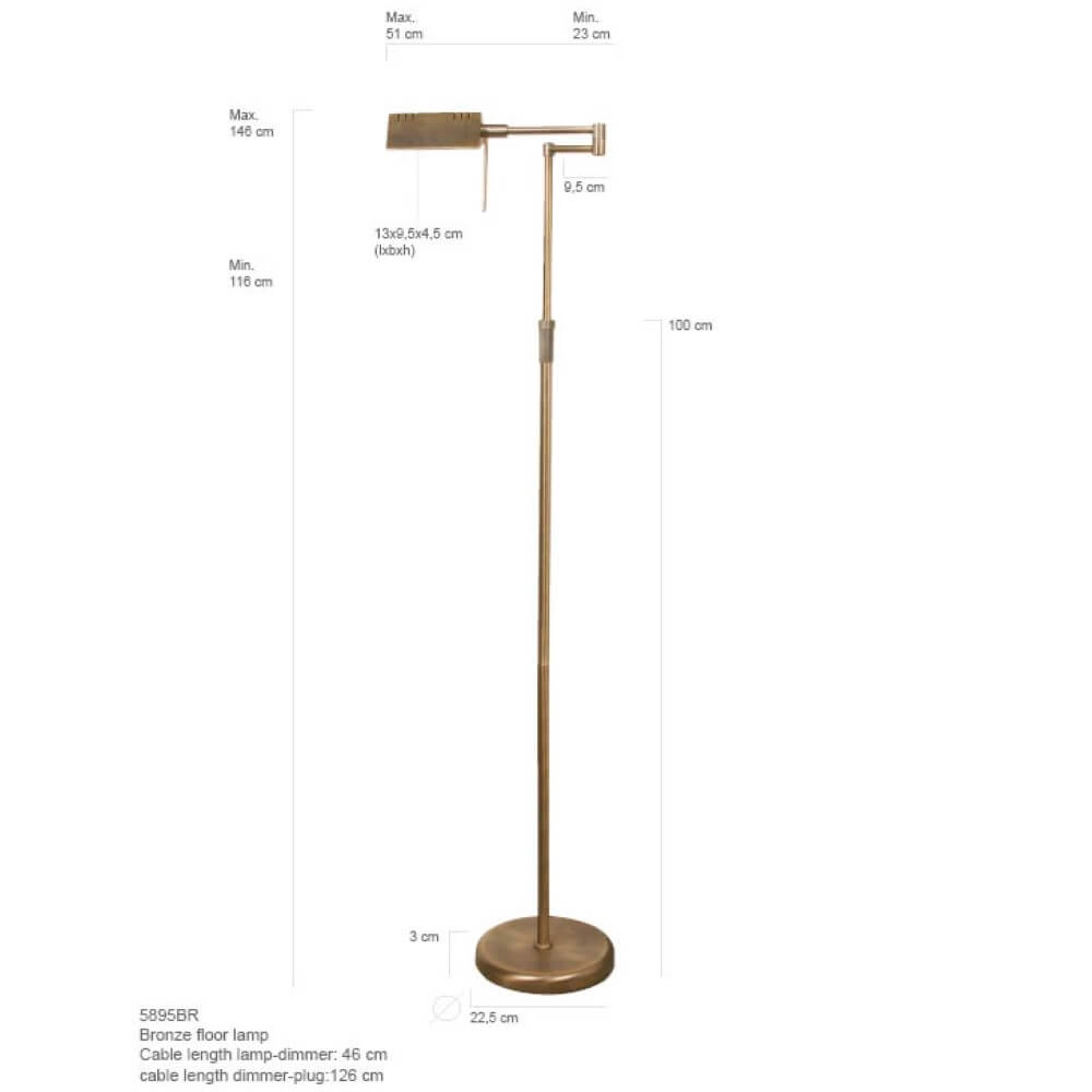 Vloerlamp Mexlite bronsbruin Steinhauer 8712746049541