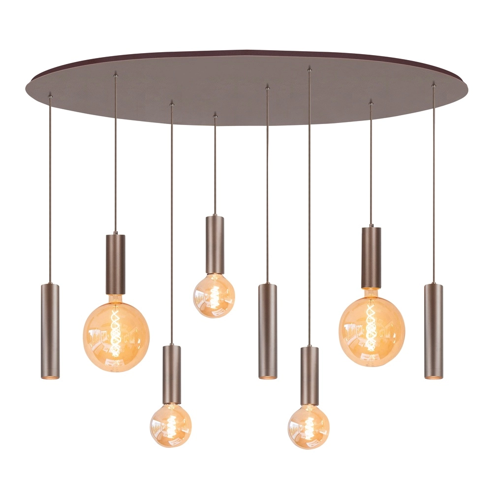 Design hanglamp Locarno choco bruin 8-lichts