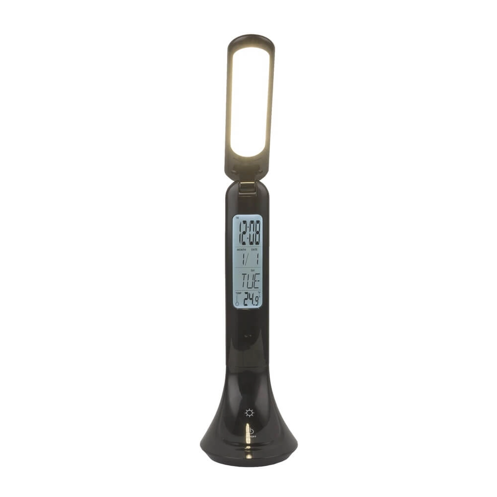 Bureaulamp Tyrell zwart met klok Globo 9007371379033