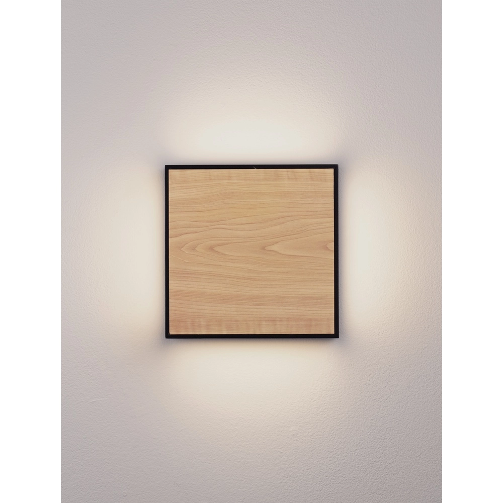 Vierkante wandlamp Astral antraciet met hout Lyora 5212017449924