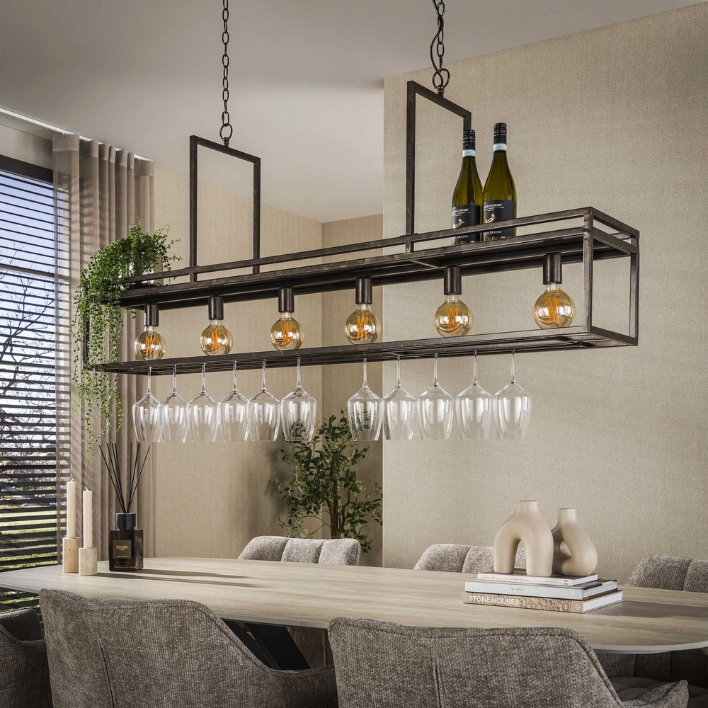 Keuken eiland hanglamp Decorate 160cm - urban bruin Lyora 8716803512559