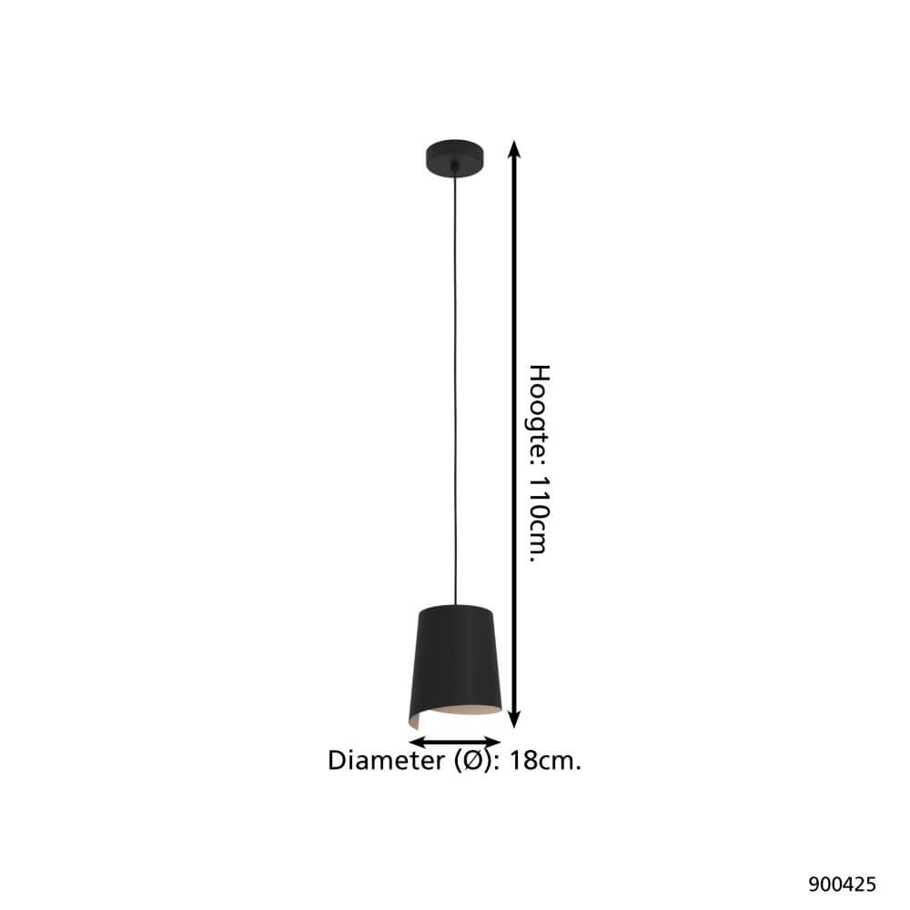 Zwarte hanglamp Bolivia Ø 18cm Eglo 9008606243853