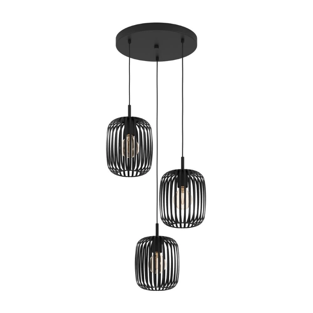 Zwarte hanglamp Romazzina 3-lichts Zwarte hanglamp Romazzina 3-lichts