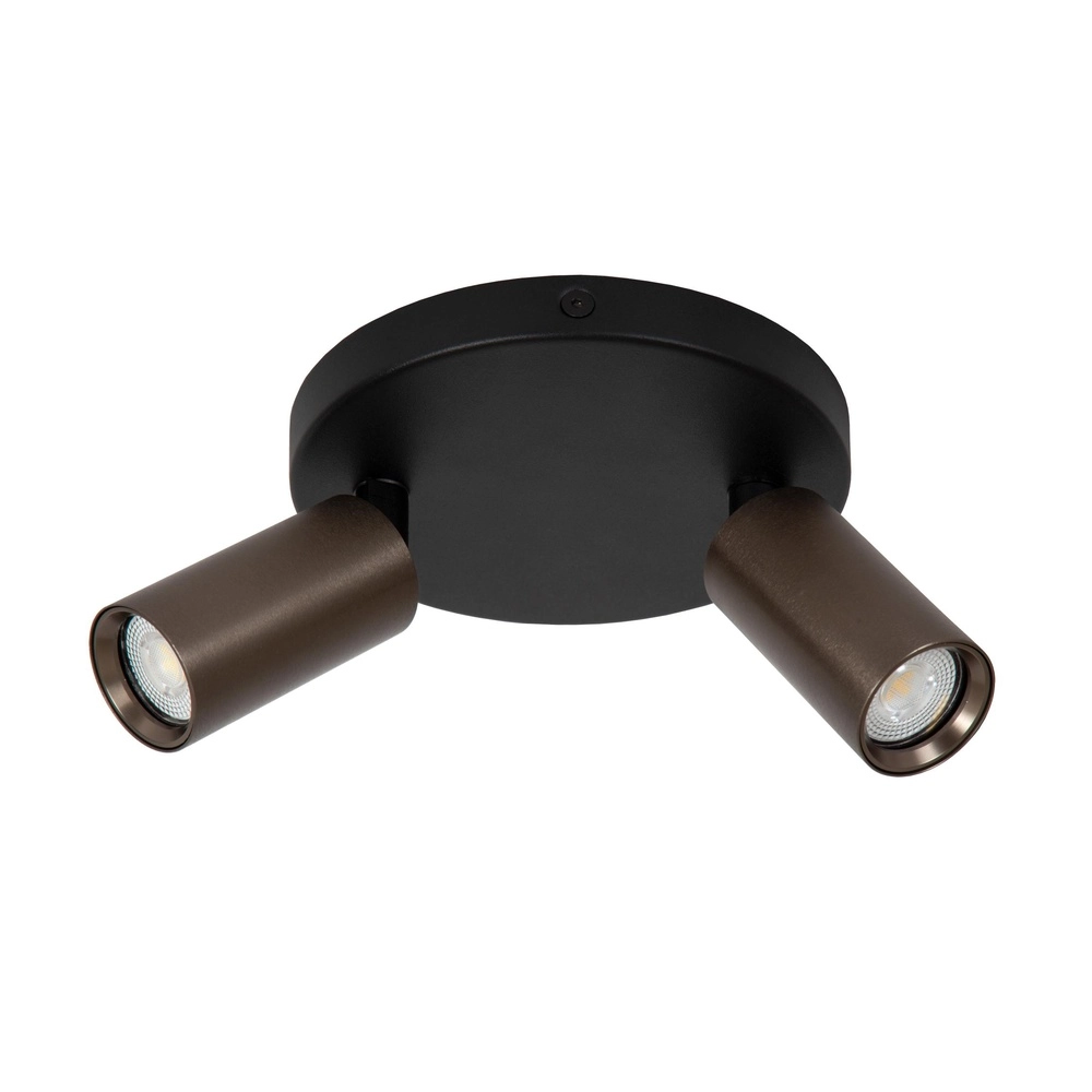 Plafondspot Ritmo mini GU10 2-lichts koffie bruin