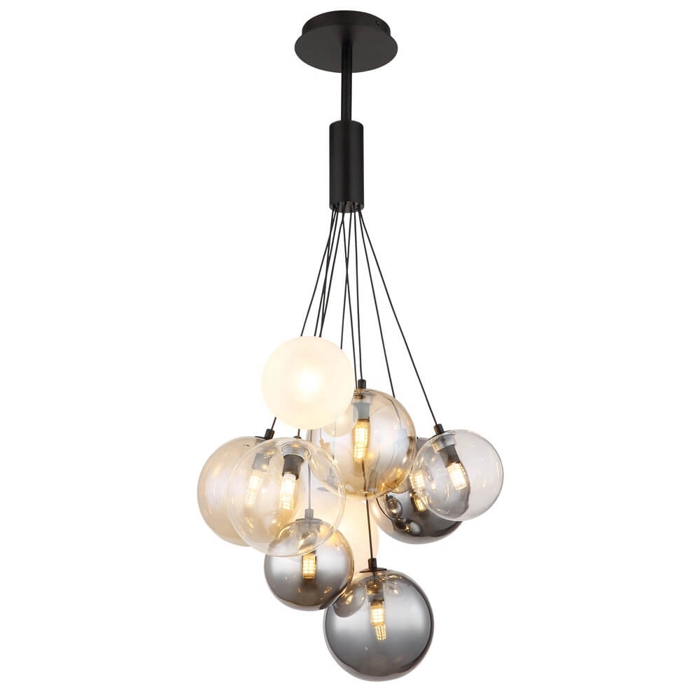 Zwarte hanglamp Ballgi glas