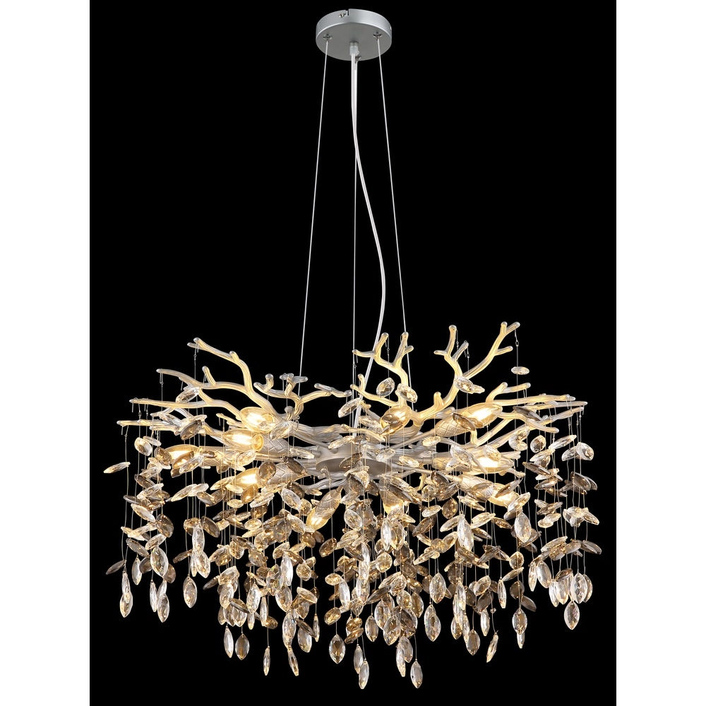 Hanglamp Queena zilvergrijs Ø 80cm Globo 9007371533671