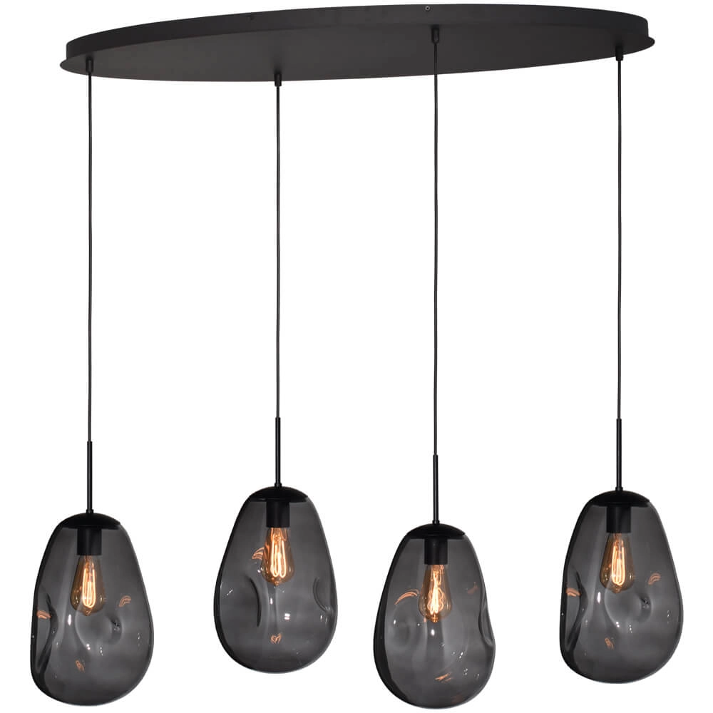 Hanglamp Lava Oval 4x smoke glas Ø 22,5cm Hanglamp Lava Oval 4x smoke glas Ø 22,5cm