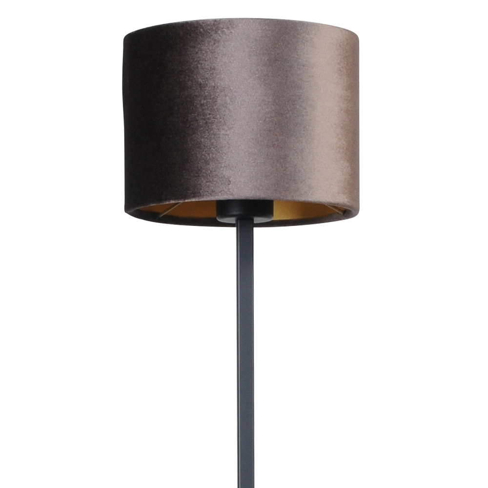 Zwarte vloerlamp Venus 150cm met bruine lampenkap Masterlight 8718121204260