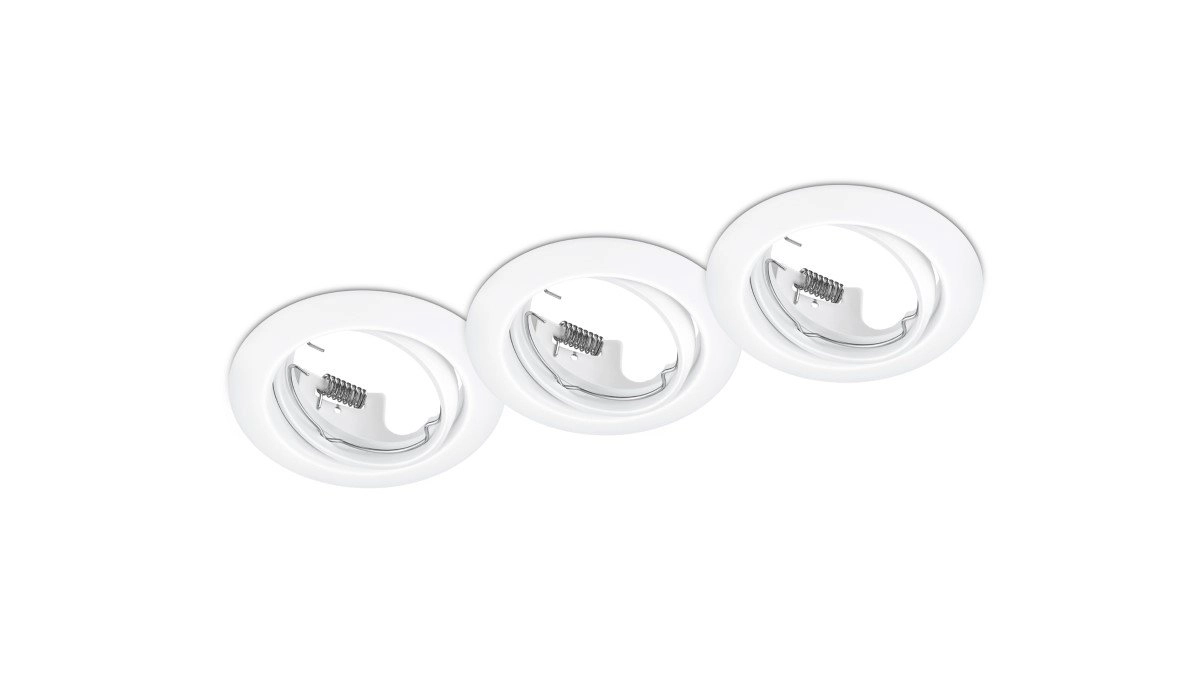 Set ronde inbouwspots Jura (3x) GU10 8,3cm wit