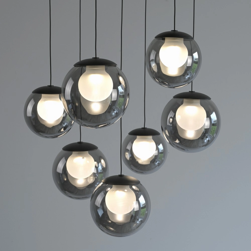 7-lichts hanglamp Pure Popup mystic grey Paul Neuhaus 4012248396674