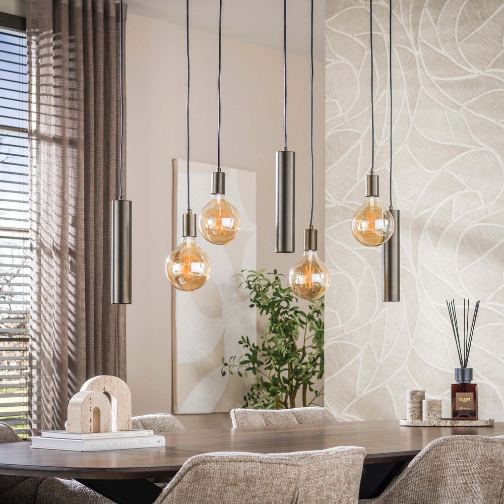 Design hanglamp Senso 7-lichts sienna bruin Lyora 8716803515024