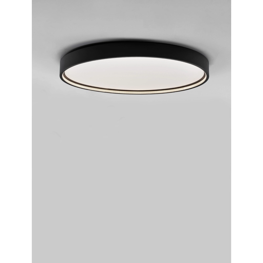 Ronde plafondlamp Olaf zwart Ø 60cm Lyora 5212017431783