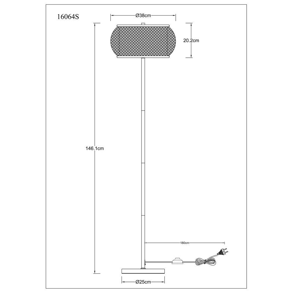 Vloerlamp Bambora met bamboe Ø 38cm Globo 9007371569861